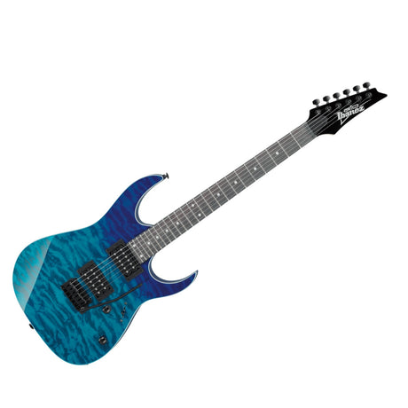 Guitarra eléctrica Ibanez GRG120QASP-BGD Blue Gradation, vista principal diagonal