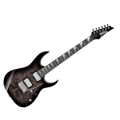 Guitarra eléctrica Ibanez GRG220PA1-BKB Transparent Brown Black Burst, vista principal diagonal