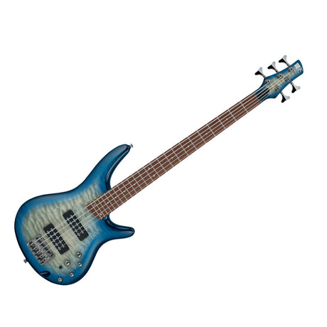 Bajo Ibanez SR405EQM-SCB Stained Cosmic Blue Starburst, vista principal diagonal