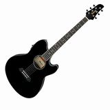Guitarra electroacústica Ibanez TCY10E-BK Black High Gloss, vista principal diagonal