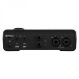 Interfaz PreSonus Quantum ES 2, panel posterior con entradas, salidas y puertos USB y MIDI