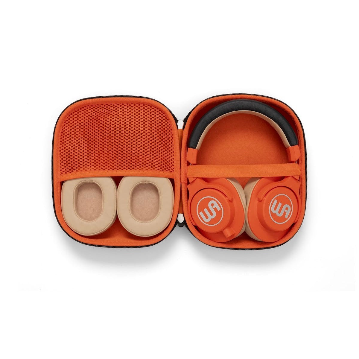 Audífonos Warm Audio HeadRoom WA-HRO naranjas con estuche y accesorios
