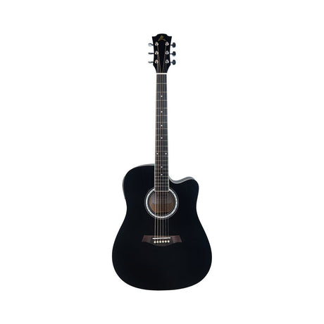 Guitarra Electroacústica Ayson AC4110E Negra completa en vista frontal sobre fondo blanco