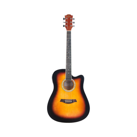 Guitarra Electroacústica Ayson AC4110E Sunburst completa en vista frontal sobre fondo blanco