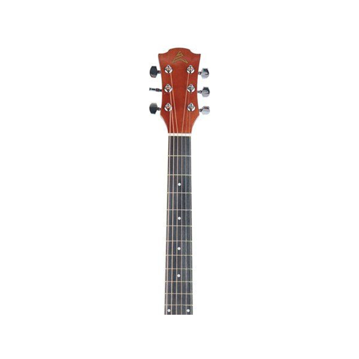 Detalle del clavijero de Guitarra Electroacústica Ayson AC4110E Sunburst sobre fondo blanco