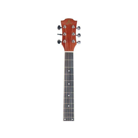 Detalle del clavijero de Guitarra Electroacústica Ayson AC4110E Sunburst sobre fondo blanco