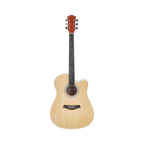 Guitarra Electroacústica Ayson AC4110E Natural completa en vista frontal sobre fondo blanco