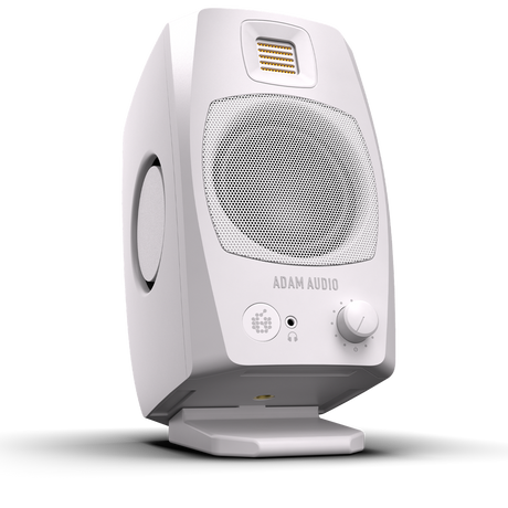 Monitor ADAM Audio D3V blanco, vista principal diagonal izquierda
