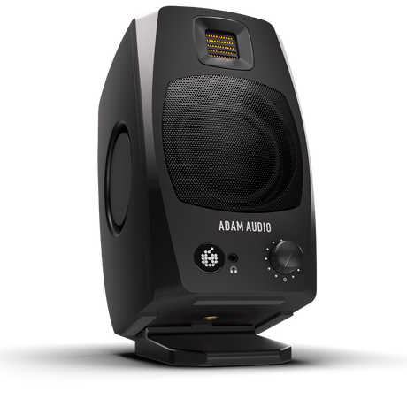 Monitor ADAM Audio D3V negro, vista principal diagonal izquierda