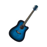 Guitarra Electroacústica Ayson AG4114E Azul Mate en vista diagonal sobre fondo blanco