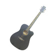 Guitarra Electroacústica Ayson AG4114E Negro Mate en vista diagonal sobre fondo blanco