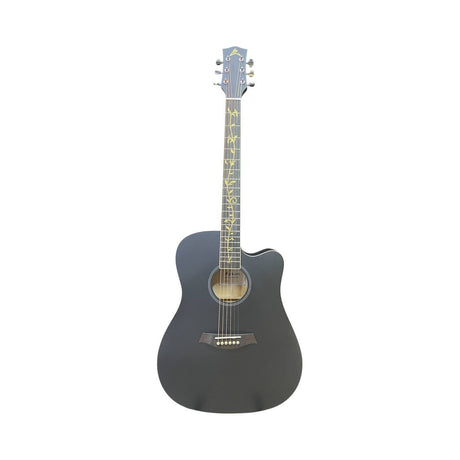 Guitarra Electroacústica Ayson AG4114E Negro Mate completa en vista frontal sobre fondo blanco