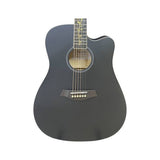 Detalle del cuerpo de Guitarra Electroacústica Ayson AG4114E Negro Mate sobre fondo blanco