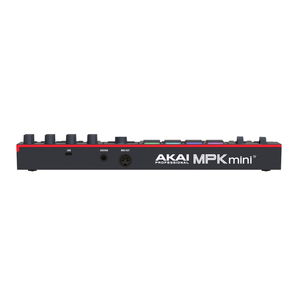 Controlador Akai MPK Mini IV negro - conexiones posteriores
