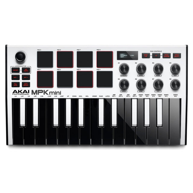 Controlador Akai MPK Mini MK3 blanco - vista principal