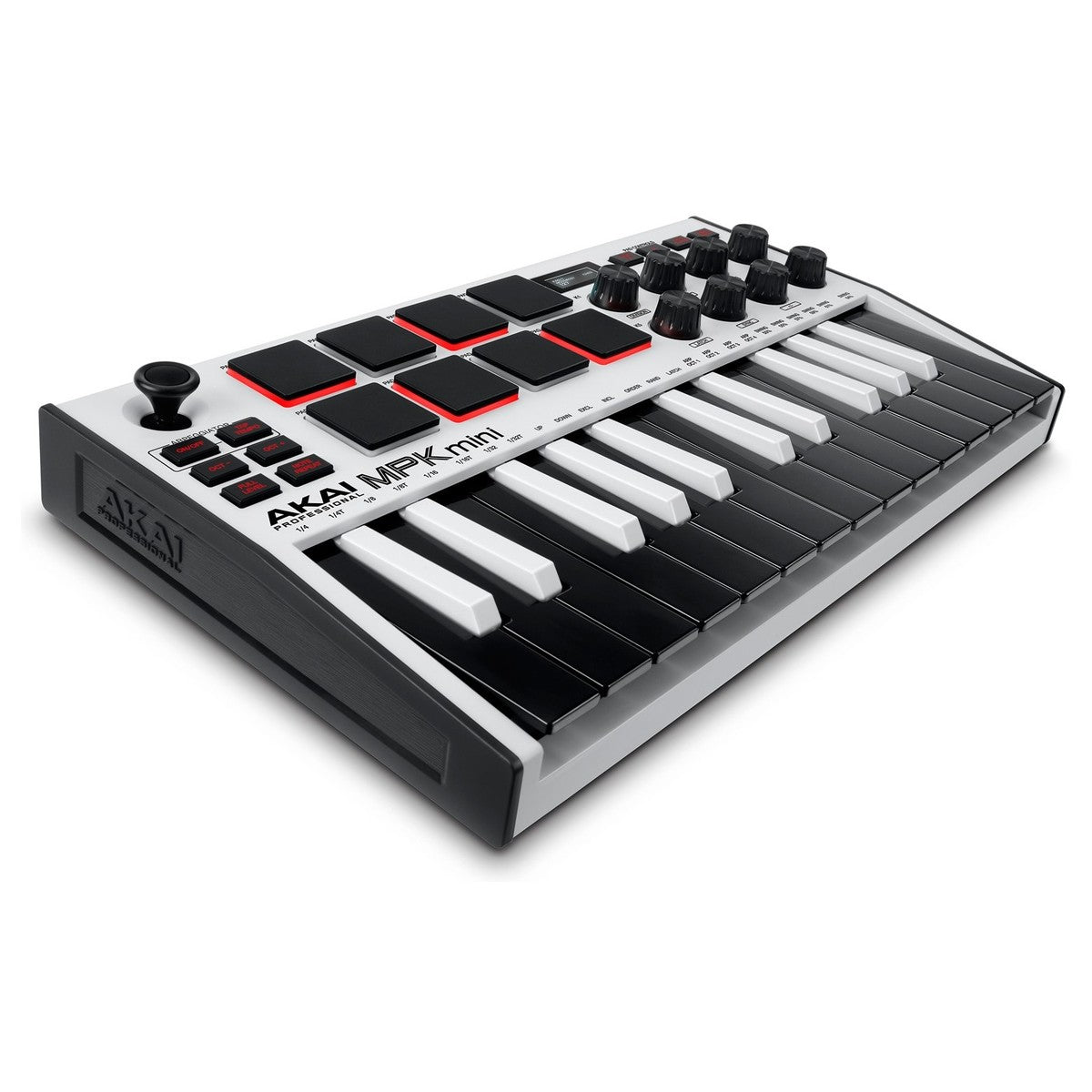 Controlador Akai MPK Mini MK3 blanco - vista en tres cuartos