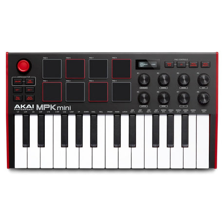 Controlador Akai MPK Mini MK3 rojo - vista principal