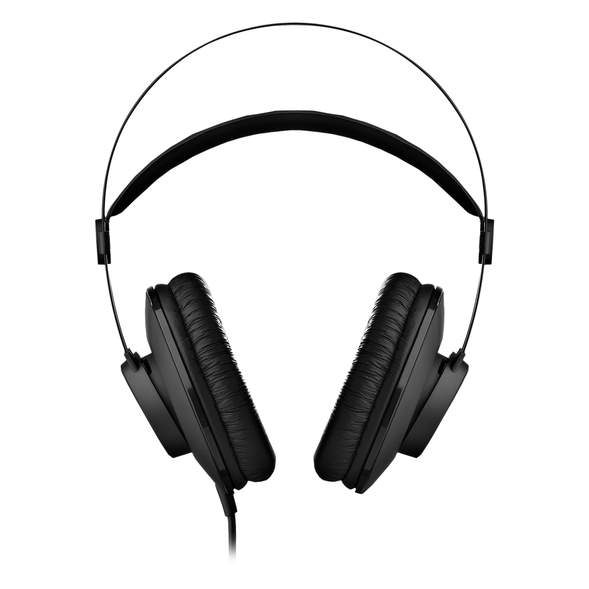 Audífonos AKG K52 negros, vista frontal sobre fondo blanco