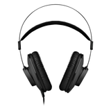 Audífonos AKG K52 negros, vista frontal sobre fondo blanco