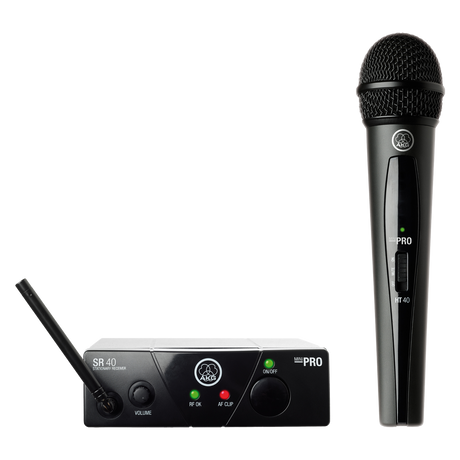 Micrófono inalámbrico AKG WMS40 Mini Vocal Set, vista principal sobre fondo blanco