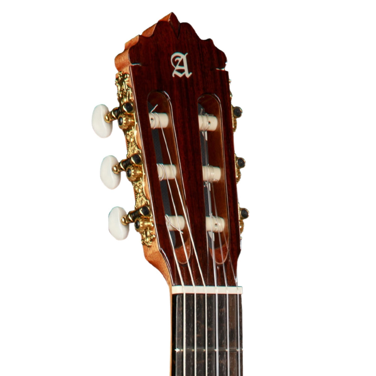 Guitarra Alhambra 6 Olivo – detalle de la pala y clavijas
