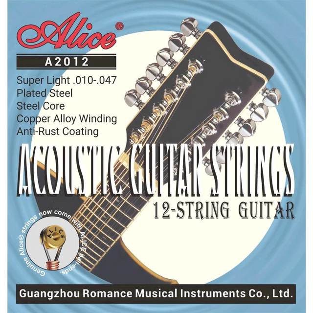 Encordado Alice A2012 para guitarra acústica de 12 cuerdas