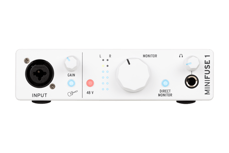 Interfaz de audio Arturia MiniFuse 1 blanca, vista principal