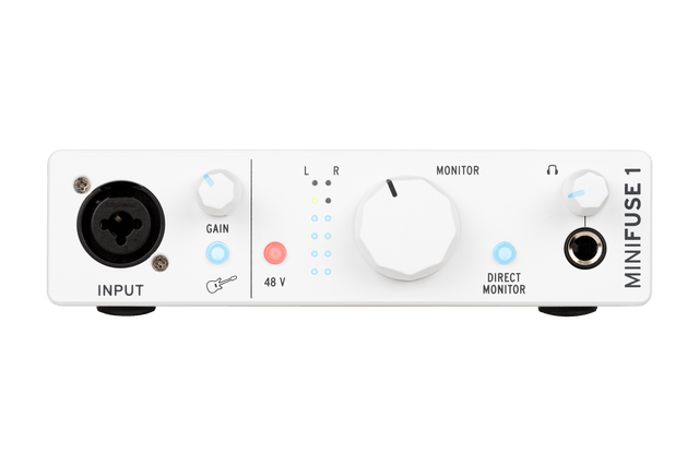 Interfaz de audio Arturia MiniFuse 1 blanca, vista principal