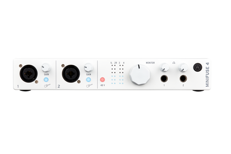 Interfaz de audio Arturia MiniFuse 4 blanca, vista principal