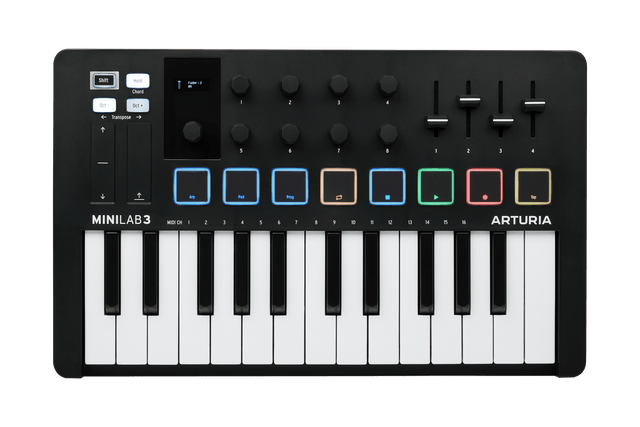 Controlador MIDI Arturia MiniLab 3 negro, vista principal