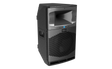 Altavoz activo Audiocenter SA315 negro de 15 pulgadas, vista frontal en ángulo