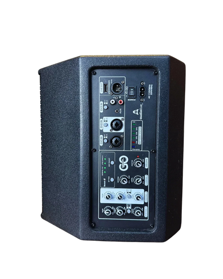 Cabina Audiolive Charge GO, mezclador y conexiones