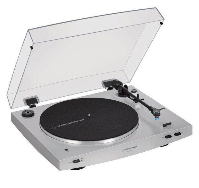 Tocadiscos Audio-Technica AT-LP3XBT-WH blanco con cubierta abierta