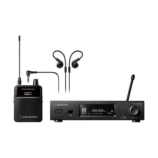Sistema In-Ear Audio-Technica ATW-3255DF2 con transmisor, receptor bodypack y audífonos ATH-E40