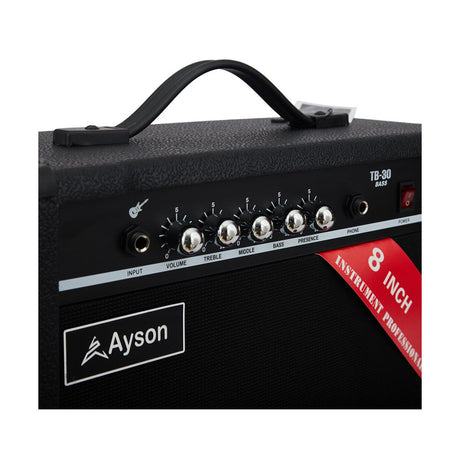 Amplificador Bajo Ayson TB30, vista adicional 2 sobre fondo blanco