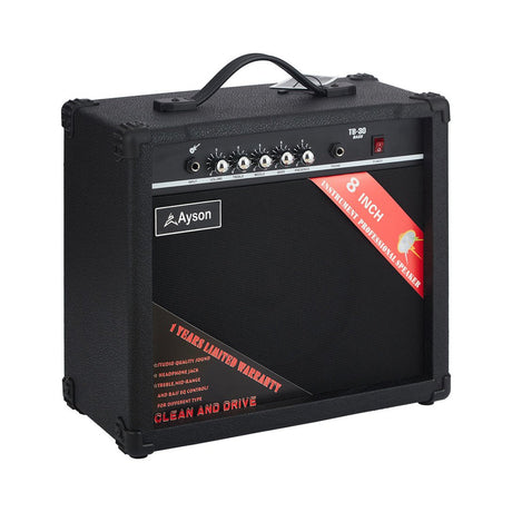 Amplificador Bajo Ayson TB30 sobre fondo blanco