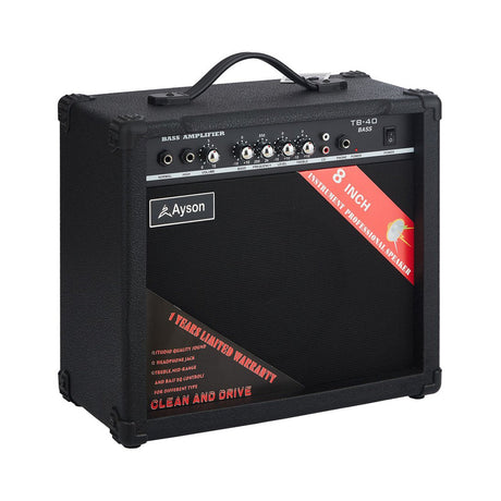Amplificador Bajo Ayson TB40 sobre fondo blanco