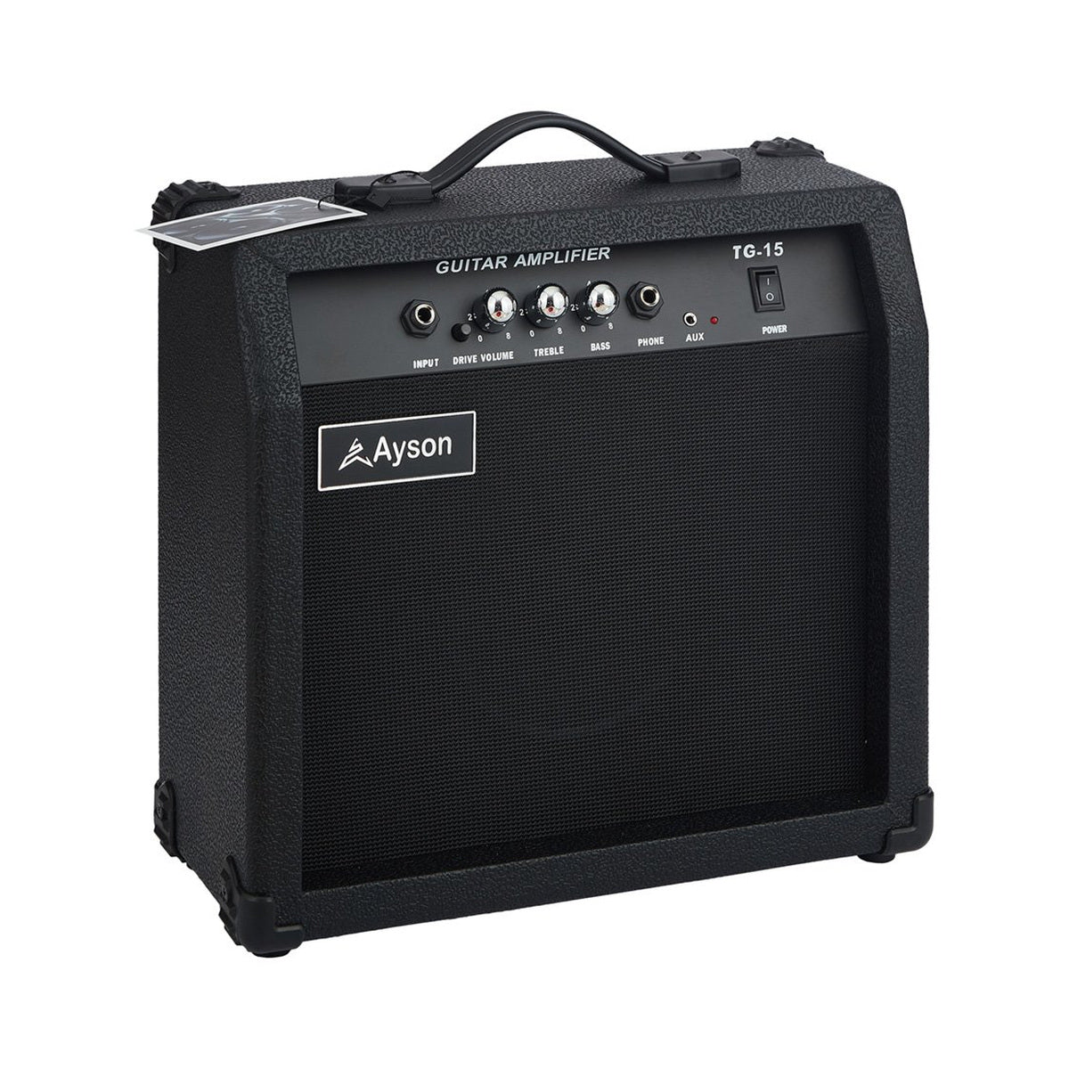 Amplificador Ayson TG15 Eléctrica sobre fondo blanco