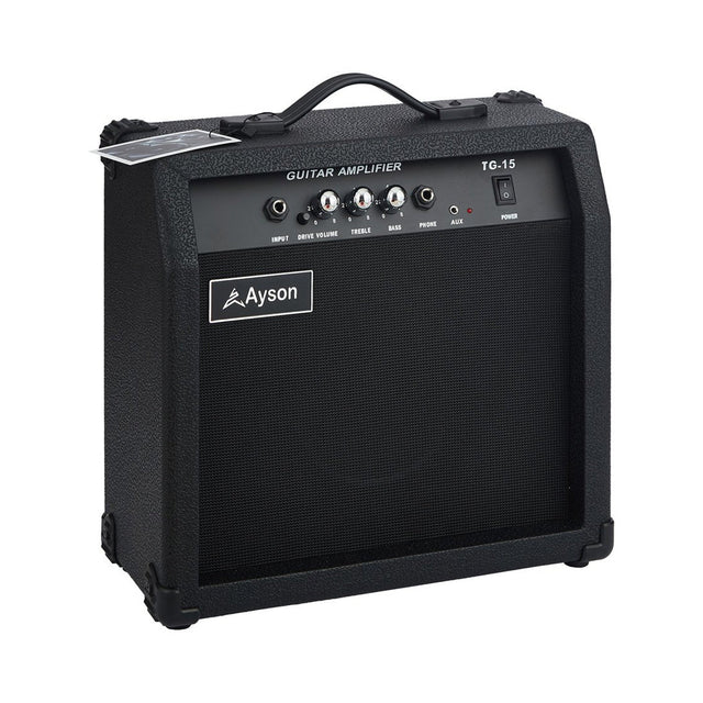 Amplificador Ayson TG15 Eléctrica sobre fondo blanco