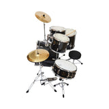 Batería Acústica Ayson Grande Negra DS-703, vista lateral sobre fondo blanco