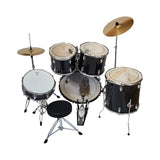 Batería Acústica Ayson Grande Negra DS-703, vista posterior sobre fondo blanco