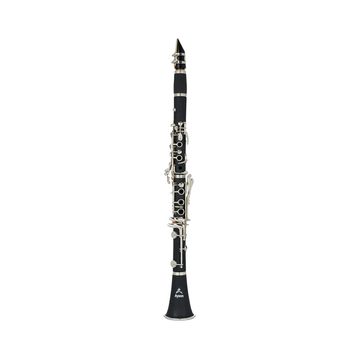 Clarinete Ayson CLA101 completo sobre fondo blanco