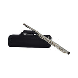 Flauta Traversa Ayson FLA101 con estuche sobre fondo blanco