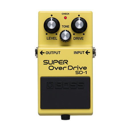 Pedal BOSS SD-1 Super OverDrive amarillo, vista superior