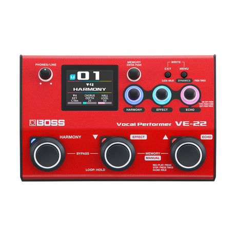 Procesador vocal BOSS VE-22, vista frontal