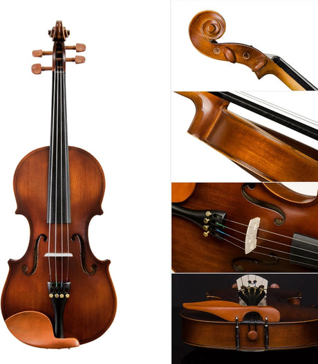 Violín Christina Italy V-01 3/4 vista frontal y detalles