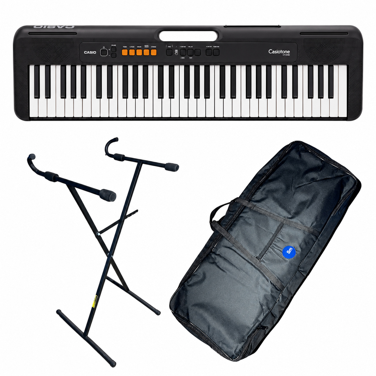 Combo Teclado Organeta Casio CTS100 con Base X y Estuche Lona