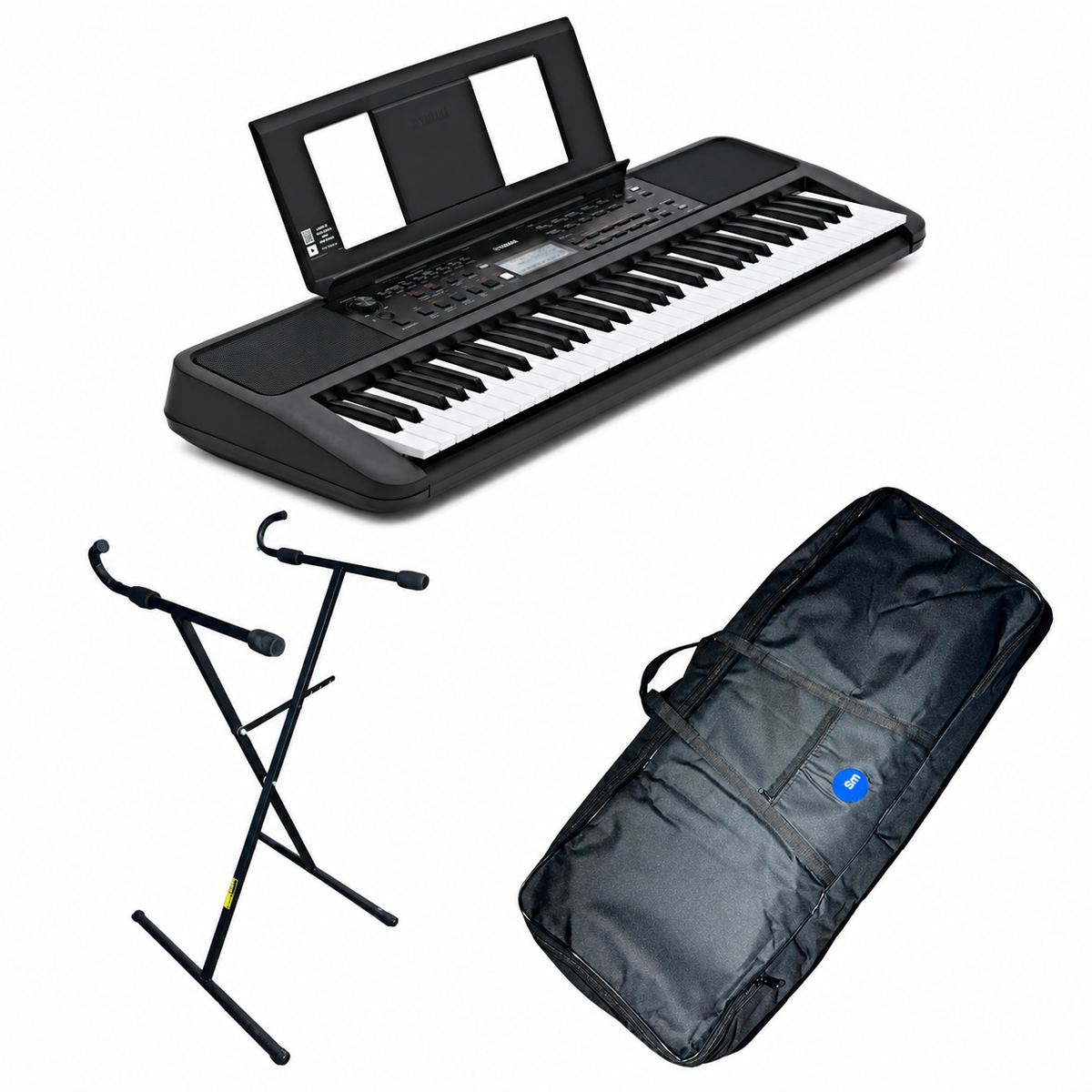 Combo Teclado Organeta Yamaha PSR E383 con Base X y Estuche Lona