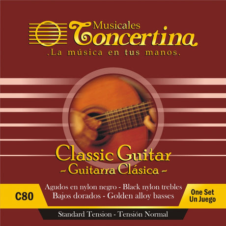Encordado Concertina C80 para guitarra clásica o acústica, empaque oficial