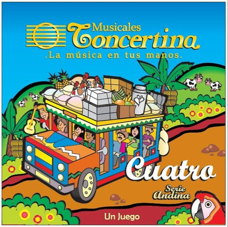 Encordado Concertina para cuatro llanero, empaque oficial